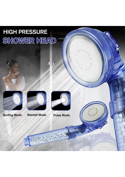 Mod 【nabız/sörf/yağmur】 Ayarlanabilir Yüksek Basınçlı Jet Duş Başlığı Banyo Su Tasarruflu Filtre Spa -