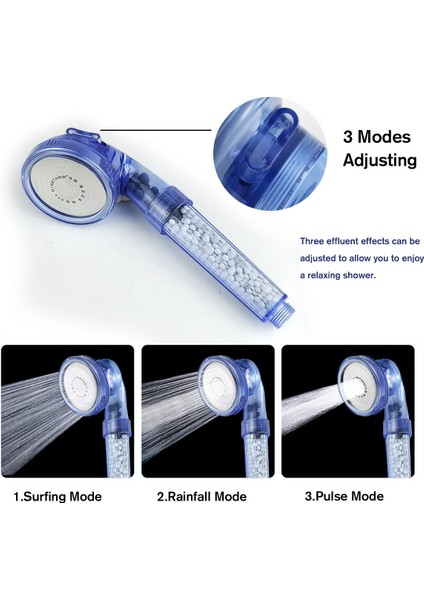Mod 【nabız/sörf/yağmur】 Ayarlanabilir Yüksek Basınçlı Jet Duş Başlığı Banyo Su Tasarruflu Filtre Spa - modelleri
