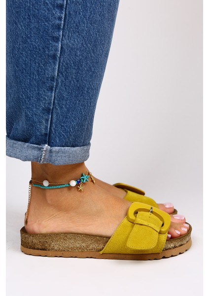 Alandra Kadın Deri Sarı Terlik fiyatları