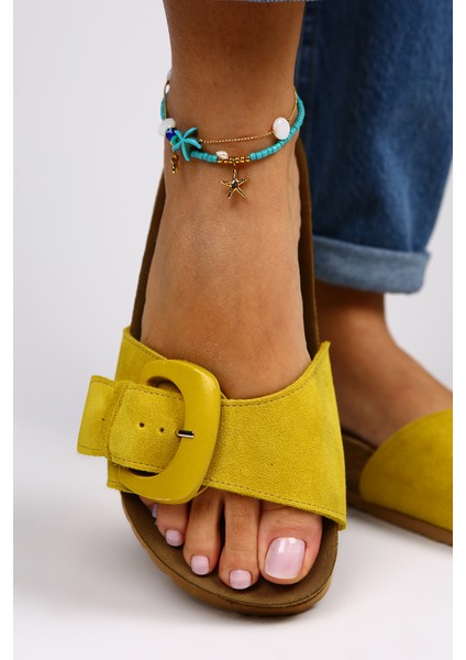 Alandra Kadın Deri Sarı Terlik indirimleri