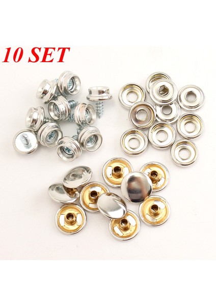 Aracı 10 Takım 30 Adet 3/8 '' 15MM Çelik Tekne Kanvas Düğmeler Kapak Çıtçıt Vidalı Pres(Yurt Dışından)