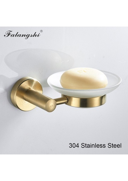 Falangshi Banyo Aksesuarları Robe Hooks Havlu Yüzük Tuvalet Fırçası Tutucu Sabunluk Banyo Donanım Seti Altın Fırçalanmış Wb8834 | Banyo Donanım Setleri (Yurt Dışından)