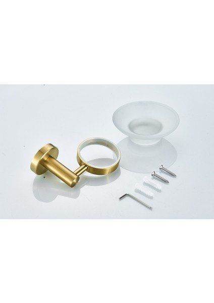 Falangshi Banyo Aksesuarları Robe Hooks Havlu Yüzük Tuvalet Fırçası Tutucu Sabunluk Banyo Donanım Seti Altın Fırçalanmış Wb8834 | Banyo Donanım Setleri (Yurt Dışından)