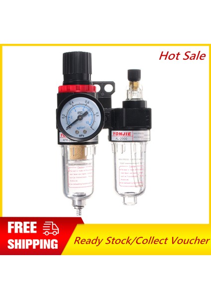 Dayanıklı Aracı Homeg1/4 '' Hava Kompresörü Filtre Regülatörü Su Yağ Ayırıcı Göstergesi Tuzak 1.0mpa