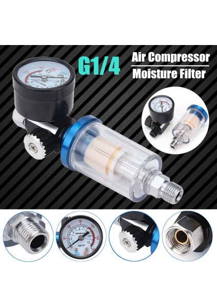 Faydalı Araçlar 1/4 Hava Kompresörü Regülatörü Püskürtme Vanası Alet Kontrolü Yağ ve Su Filtresi