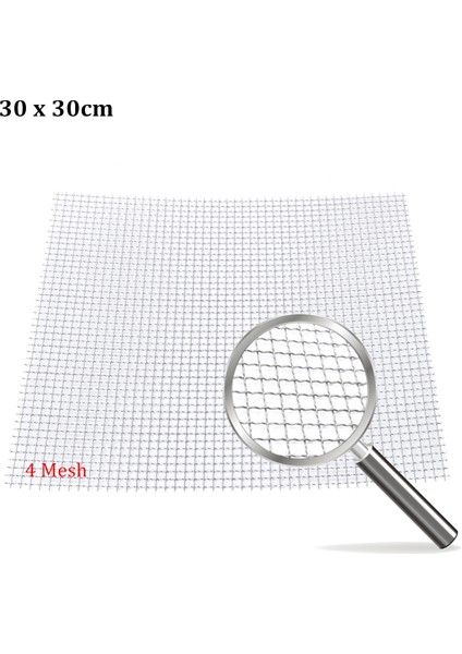 30 Cm Paslanmaz Çelik Kare Dokuma Tel - Siyah (Yurt Dışından)