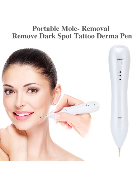 Güzellik Yıldızı Lazer Çilek Mole Sökücü Dövme Dark Spot Wart Tag Çil Yüze Sırcı Kaldırma Kalem Yüz Cilt Bakımı Güzellik Makinesi Beyaz (Yurt Dışından)