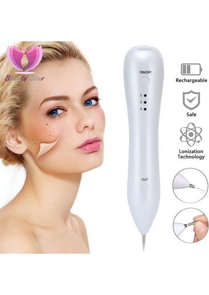 Güzellik Yıldızı Lazer Çilek Mole Sökücü Dövme Dark Spot Wart Tag Çil Yüze Sırcı Kaldırma Kalem Yüz Cilt Bakımı Güzellik Makinesi Beyaz (Yurt Dışından) fiyatları