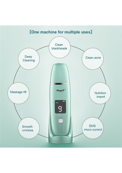 Ultrasonik Titreşim Blackhead Remover Derin Temizleme Yüz Scrubber Pore Temizleyici Kaldırma Makinesi Yüz Led Soyma Kürek | Cilt Scrubber (Yurt Dışından) fiyatları