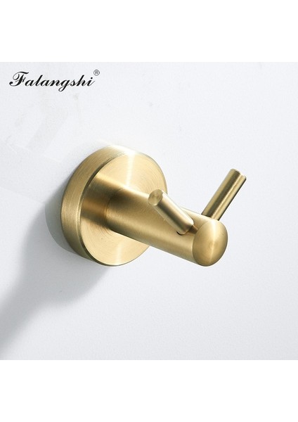 Falangshi Banyo Aksesuarları Robe Hooks Havlu Yüzük Tuvalet Fırçası Tutucu Sabunluk Banyo Donanım Seti Altın Fırçalanmış Wb8834 | Banyo Donanım Setleri (Yurt Dışından)