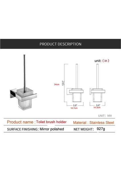 Paslanmaz Çelik Banyo Donanım Seti Krom Cilalı Diş Fırçası Tutucu Kağıt Tutucu Havlu Bar Kanca Banyo Aksesuarları | Kağıt Tutucu | Banyo Aksesuarları Tesisci Kağıdı (Yurt Dışından)