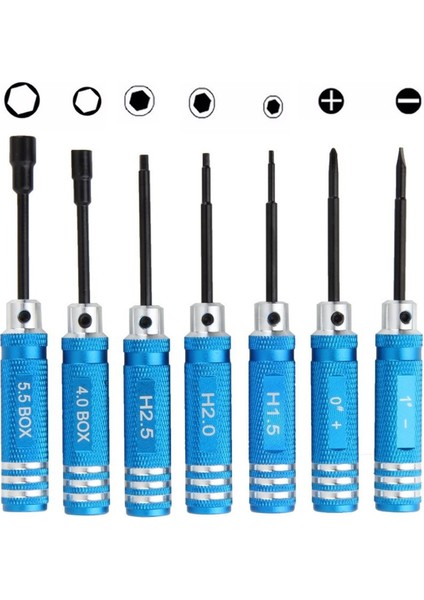 Yeni Araç 7 Adet Hex Tornavida Soket Somun Anahtarı Onarım Aracı Rc Helikopter Uçak Için