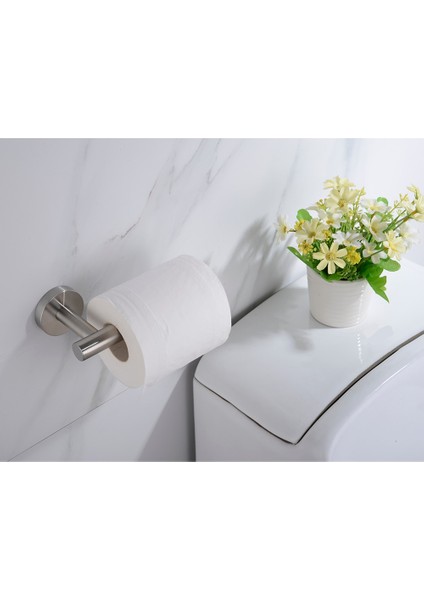 Paslanmaz Çelik Kağıt Tutucu Tuvalet / Mutfak Tutucu Sleek Mat Siyah | Banyo Donanım Setleri (Gümüş)