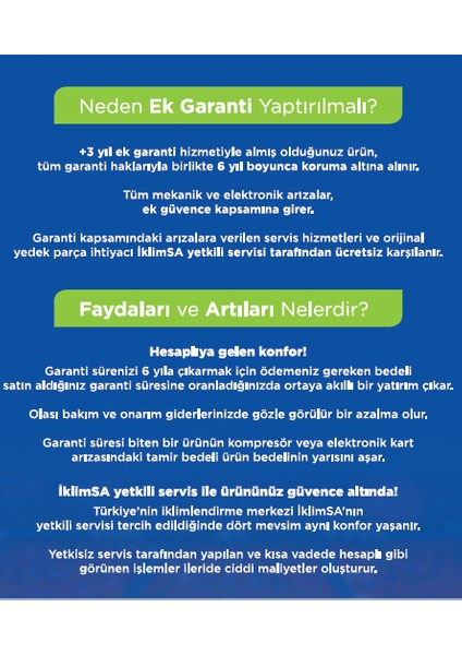 Iklimsa 3 Yıl Ek Garanti