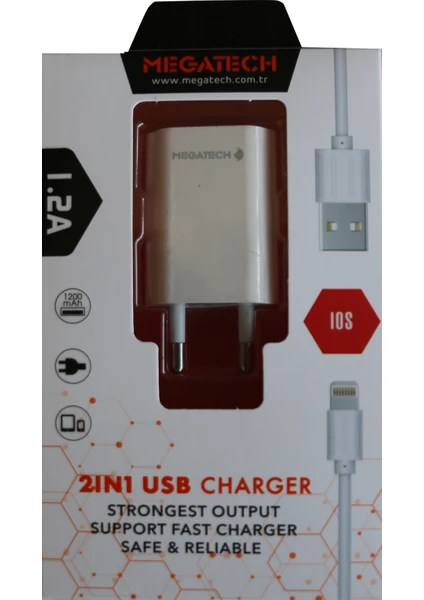 1.2ın USB Ev Şarj Kafa+Iphone Kablo