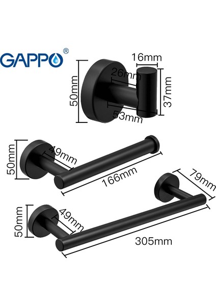 3-Piece Setbathroom Donanım Seti Siyah Robe Kanca Tek Havlu Bar Robe Kanca Kağıt Tutucu Banyo Aksesuarları | Banyo Donanım Setleri (Siyah) fiyatları