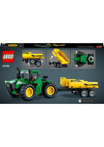 Technic John Deere 9620R 4WD Traktör 42136 - 8 Yaş ve Üzeri Çocuklar için Detaylı bir Oyuncak Traktör Yapım Seti (390 Parça)