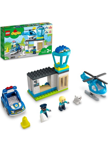 ® DUPLO® Kurtarma Polis Merkezi ve Helikopter 10959 - 2 Yaş ve Üzeri Için Polis Arabası ve Helikopter Içeren Oyuncak Yapım Seti (40 Parça)