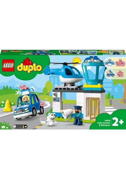 ® DUPLO® Kurtarma Polis Merkezi ve Helikopter 10959 - 2 Yaş ve Üzeri Için Polis Arabası ve Helikopter Içeren Oyuncak Yapım Seti (40 Parça)