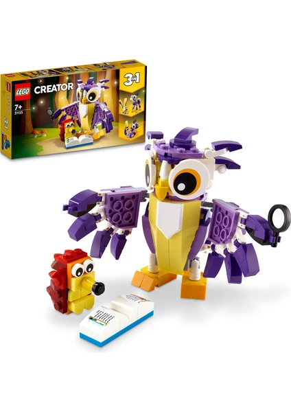 LEGO® Creator 3'ü 1 arada Fantastik Orman Yaratıkları 31125 - 7 Yaş ve Üzeri Çocuklar için Baykuş, Tavşan ve Sincap İçeren Oyuncak Yapım Seti (175 Parça)