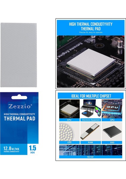 F Fityle Silikon Termal Pad 85X45MM Isı Dayanımı Pc Laptop Için Yüksek Sıcaklık Dayanımı Soğutucu Gpu / Cpu / LED Soğutucu - 1.5mm (Yurt Dışından)