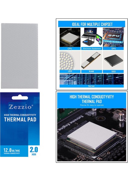 F Fityle Silikon Termal Pad 85X45MM Isı Dayanımı Yüksek Sıcaklık Dayanımı Pc Laptop Için Soğutucu Gpu / Cpu / LED Soğutucu - 2.0mm (Yurt Dışından)