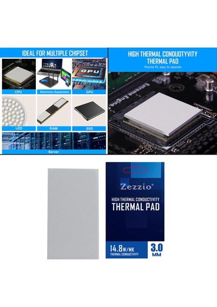 F Fityle Termal Pad Gres Pad 14.8 W / Mk Cpu Laptop Için Soğutucu Olmayan Iletken Isı Dayanıklı Bellek SSD Oyun Ekipmanları Verimli Soğutucu - 85X45X3.0MM (Yurt Dışından)