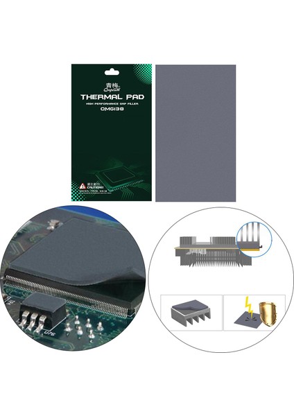 F Fityle Cpu Termal Ped Yüksek Verimli Termal Ped 90X60X3.0MM Silikon Gpu Isı Emici Kuzey ve Güney Köprüsü Su Termal Ped - 90X60X2.5MM (Yurt Dışından)