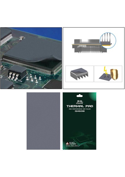 F Fityle Cpu Termal Ped Yüksek Verimli Termal Ped 90X60X3.0MM Silikon Gpu Isı Emici Kuzey ve Güney Köprüsü Su Termal Ped - 90X60X2.5MM (Yurt Dışından)