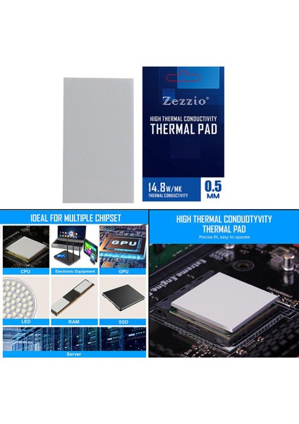 F Fityle Termal Pad Gres Pad 14.8 W / Mk Cpu Laptop Için Soğutucu Olmayan Iletken Isı Direnci Bellek SSD Oyun Ekipmanları Verimli Soğutucu - 85X45X0.5MM (Yurt Dışından)