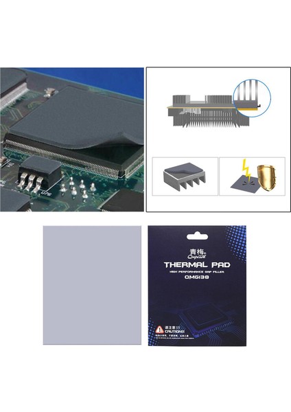 F Fityle Cpu Termal Ped Yüksek Verimli Termal Ped 90X60X3.0MM Silikon Gpu Isı Emici Kuzey ve Güney Köprüsü Su Termal Ped - 120X120X2.5MM (Yurt Dışından) fırsatları