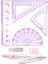 7'li Okul Için Geometrik Cetvel Çizim Seti - Pembe (Yurt Dışından) 1