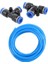 5 Adet 6mm - 6mm T Tarzı Tek Presli Bağlantı Elemanları Hızlı Bağlantılar ve 1x Poliüretan Pu Hava Kompresörü Hortum Tüpü 7 Metre 6mm x 4mm Kraliyet Mavisi 2