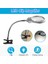 LED Işıklı Klip Tipi Metal Masaüstü Okuma Tanımlama Büyüteç 2.25X / 5x Büyüteç Esnek Metal(Yurt Dışından) 1