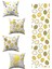 Beyaz Sarı Limon Desenli 4'lü Kırlent Kılıfı 1 Runner Seti 4KMBS91-RS-01 1