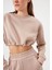 AÇELYAOKCU Crop Şardonlu Beli Büzgülü Sweatshirt 3