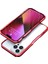 Apple Iphone 13 Pro Max 6.7 Inç Darbeye Dayanıklı Karbon Fiber Doku Galvanik Metal Telefon Kılıfı - Kırmızı (Yurt Dışından) 1