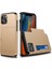 Apple iPhone 12 Pro Max 6.7 Inç Uyumlu Kart Yuvalı Plastik + Tpu Hibrit Telefon Kılıfı - Altın 1