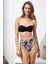 Lizbon Tak-Çıkar Dolgulu Straplez Yüksek Bel Bikini Takım Geometric Desenli 221212 2