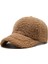 Trendy Streetwear Katı Rüzgar Geçırmez Yün Teddy Beyzbol Şapkaları Kadın Erkek Sıcak Kış Beyaz Kuzu Yünü Yüz Şapkası Casquette Femme (Yurt Dışından) 1