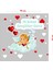 Sevimli Ayılar ve Kalpler Sevgililer Günü Cam Vitrin Oda Stickerı 70CM 1