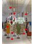 Kalp Üstünde Beyaz Kırmızı Gül Sevgililer Günü Cam Vitrin Oda Stickerı 70CM 1
