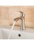Tek Delikli Tek Kulplu Lavabo Bataryası Soğuk Su Banyo Lavabosu Fırçalı Nikel Musluk - 4