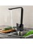 Modern Kare Evye Muslukları Tek Kolu Lavabo Bataryası Musluk Döner Siyah Musluk Aksesuarları 4