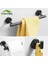 3-Piece Set Mat Karartılmış Banyo Donanım Seti Robe Kanca Tek Havlu Bar Kağıt Tutucu Siyah Banyo Aksesuarları Paslanmaz Çelik | Banyo Donanım Setleri 1