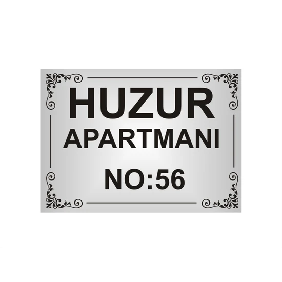 Apartman Isim Tabelası ,apartman Tabelası Apartman Girişi Isimliği ,(Gümüş Renkli Aliminyum Levha)