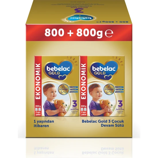 Bebelac Gold 3 Çocuk Devam Sütü 1600 gr (800 gr + 800 Gr) 1 Yaşından Itibaren