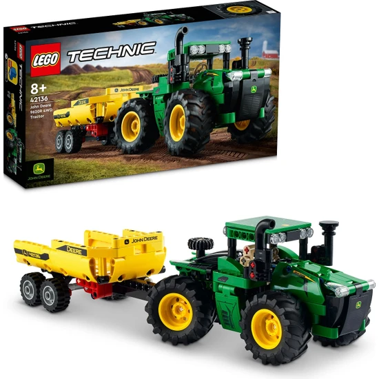 LEGO® Technic John Deere 9620R 4WD Traktör 42136 - 8 Yaş ve Üzeri Çocuklar için Detaylı bir Oyuncak Traktör Yapım Seti (390 Parça)