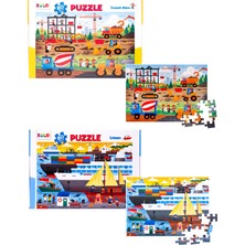 Eolo Yayıncılık Eolo +4 Yaş Liman ve Inşaat Alanı 2'li Yer Puzzle Set (Eolo)