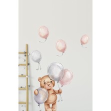 Kt Grup Yavru Ayıcığın Balon Oyunu Çocuk Odası Duvar Sticker Seti
